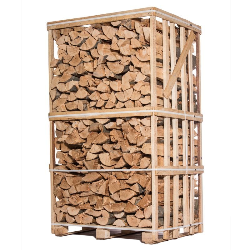 Palette de bois 2,5 stères 50cm bois de chauffage sec - box de bûches coupées fendues de 2,1m3 chêne / hêtre / châtaigniers